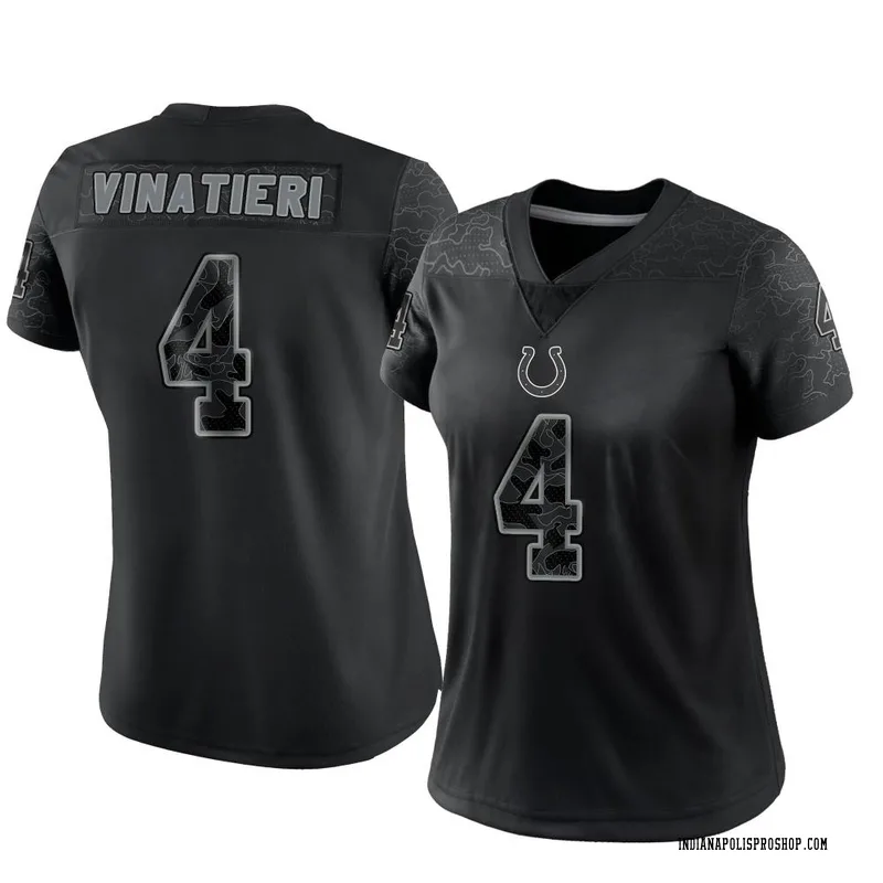 Black Women's Adam Vinatieri Indianapolis Colts Limited Reflective Jersey