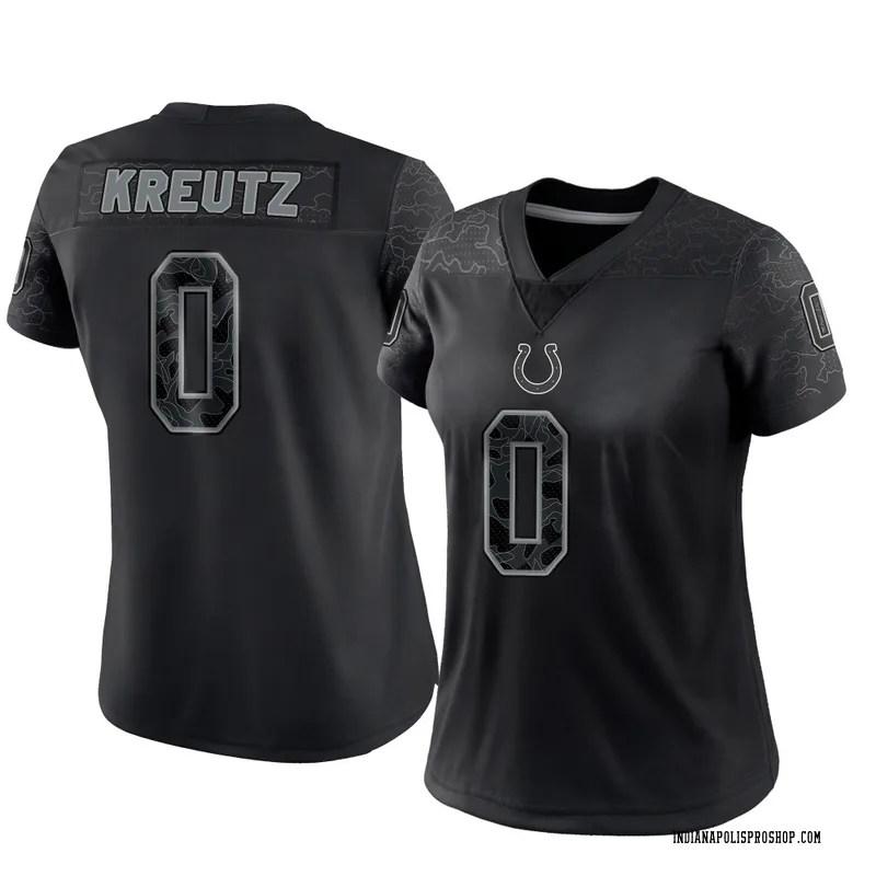 Black Women's Josh Kreutz Indianapolis Colts Limited Reflective Jersey