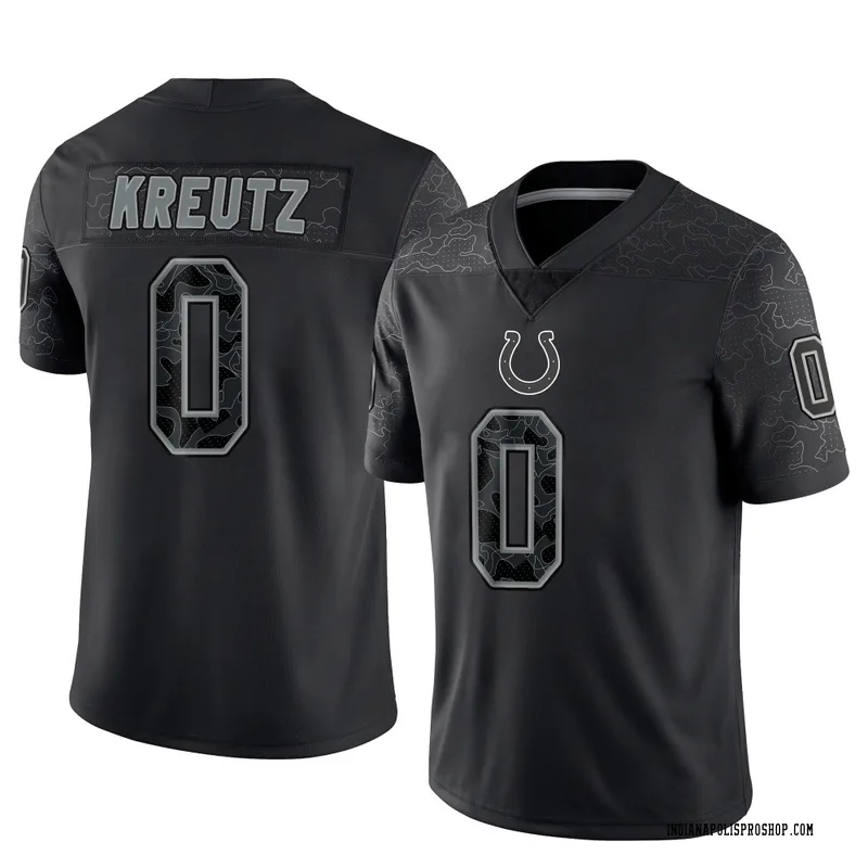 Black Youth Josh Kreutz Indianapolis Colts Limited Reflective Jersey
