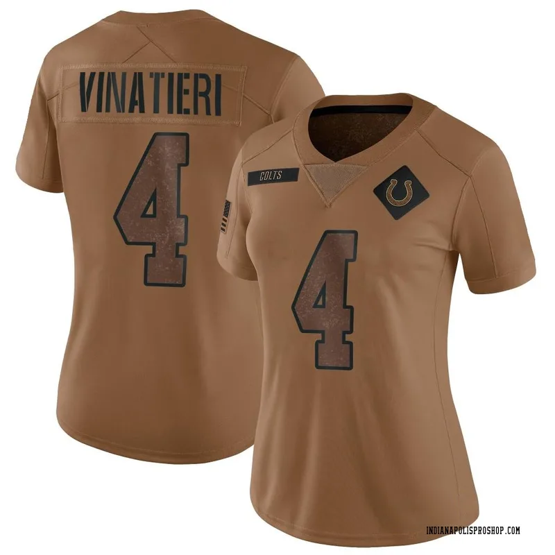 Brown Women's Adam Vinatieri Indianapolis Colts Limited 2023 Salute To Service Jersey