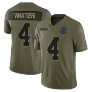 Olive Men's Adam Vinatieri Indianapolis Colts Limited Sr. 2025 Salute to Service Jersey