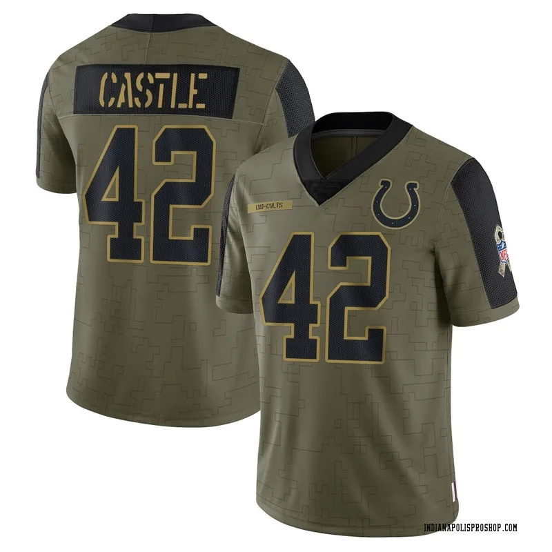 Olive Men's Anderson Castle Indianapolis Colts Limited 2021 Salute To Service Jersey