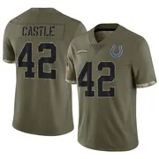 Olive Men's Anderson Castle Indianapolis Colts Limited 2022 Salute To Service Jersey