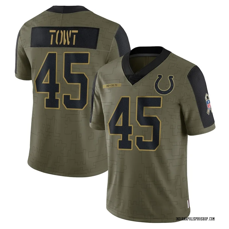 Olive Men's Carson Towt Indianapolis Colts Limited 2021 Salute To Service Jersey