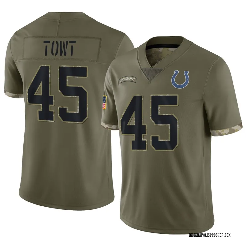 Olive Men's Carson Towt Indianapolis Colts Limited 2022 Salute To Service Jersey