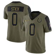 Olive Men's Easton Stick Indianapolis Colts Limited 2021 Salute To Service Jersey