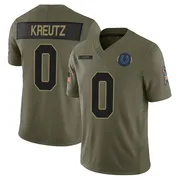 Olive Men's Josh Kreutz Indianapolis Colts Limited Sr. 2025 Salute to Service Jersey