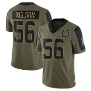 Olive Men's Quenton Nelson Indianapolis Colts Limited 2021 Salute To Service Jersey