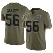 Olive Men's Quenton Nelson Indianapolis Colts Limited 2022 Salute To Service Jersey