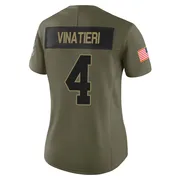 Olive Women's Adam Vinatieri Indianapolis Colts Limited Sr. 2025 Salute to Service Jersey