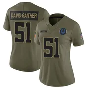 Olive Women's Akeem Davis-Gaither Indianapolis Colts Limited Sr. 2025 Salute to Service Jersey