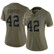Olive Women's Anderson Castle Indianapolis Colts Limited 2022 Salute To Service Jersey
