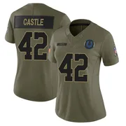 Olive Women's Anderson Castle Indianapolis Colts Limited Sr. 2025 Salute to Service Jersey