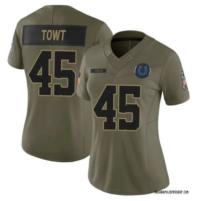 Olive Women's Carson Towt Indianapolis Colts Limited Sr. 2025 Salute to Service Jersey