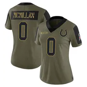 Olive Women's Jai'Onte' McMillan Indianapolis Colts Limited 2021 Salute To Service Jersey