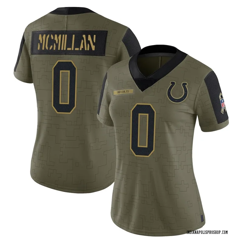 Olive Women's Jai'Onte' McMillan Indianapolis Colts Limited 2021 Salute To Service Jersey