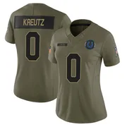 Olive Women's Josh Kreutz Indianapolis Colts Limited Sr. 2025 Salute to Service Jersey