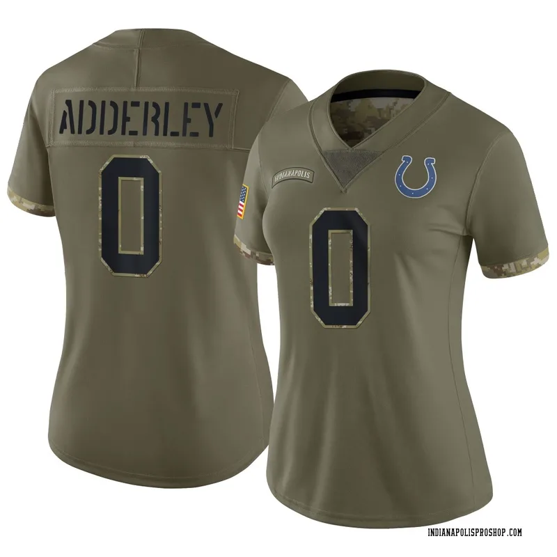 Olive Women's Nasir Adderley Indianapolis Colts Limited 2022 Salute To Service Jersey