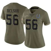 Olive Women's Quenton Nelson Indianapolis Colts Limited 2022 Salute To Service Jersey