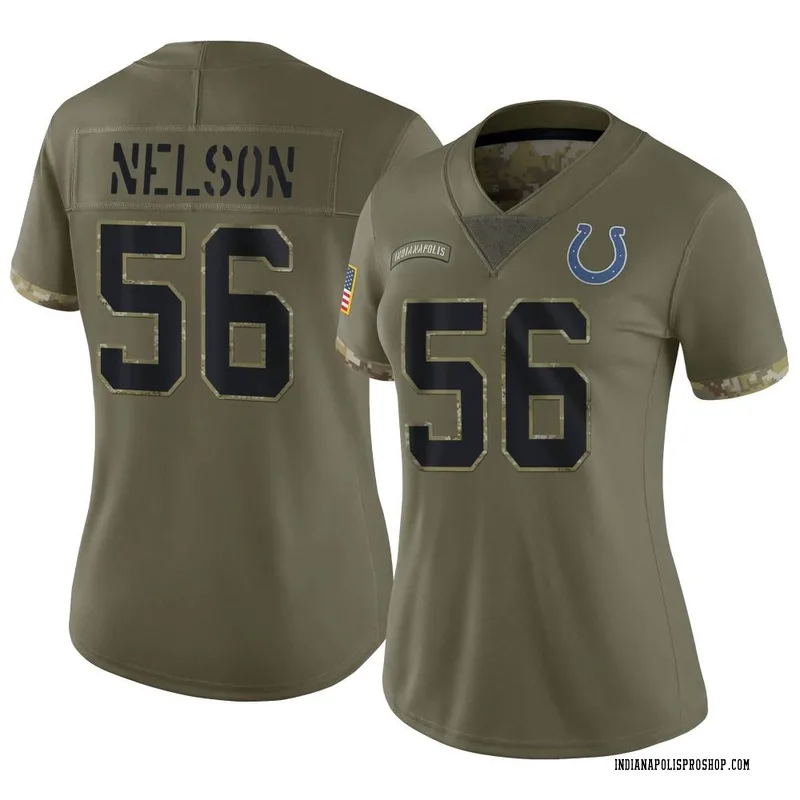 Olive Women's Quenton Nelson Indianapolis Colts Limited 2022 Salute To Service Jersey