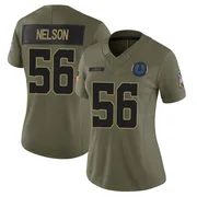 Olive Women's Quenton Nelson Indianapolis Colts Limited Sr. 2025 Salute to Service Jersey
