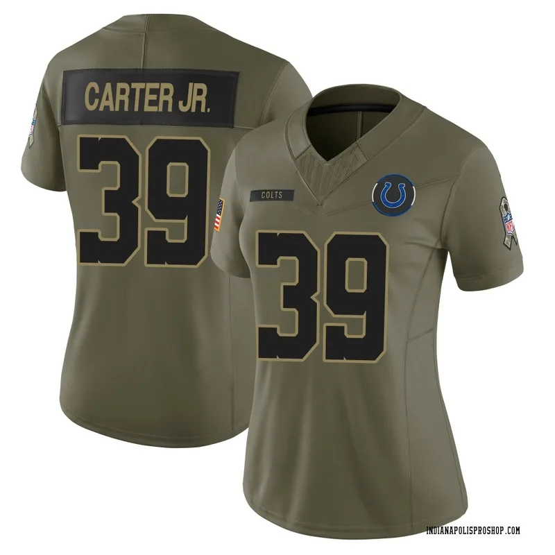 Olive Women's Rob Carter Jr. Indianapolis Colts Limited Sr. 2025 Salute to Service Jersey