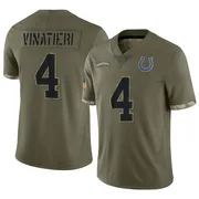 Olive Youth Adam Vinatieri Indianapolis Colts Limited 2022 Salute To Service Jersey