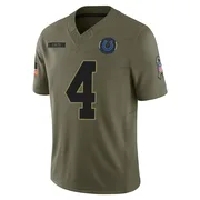 Olive Youth Adam Vinatieri Indianapolis Colts Limited Sr. 2025 Salute to Service Jersey
