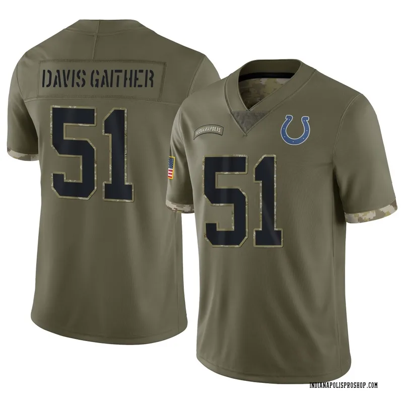 Olive Youth Akeem Davis-Gaither Indianapolis Colts Limited 2022 Salute To Service Jersey