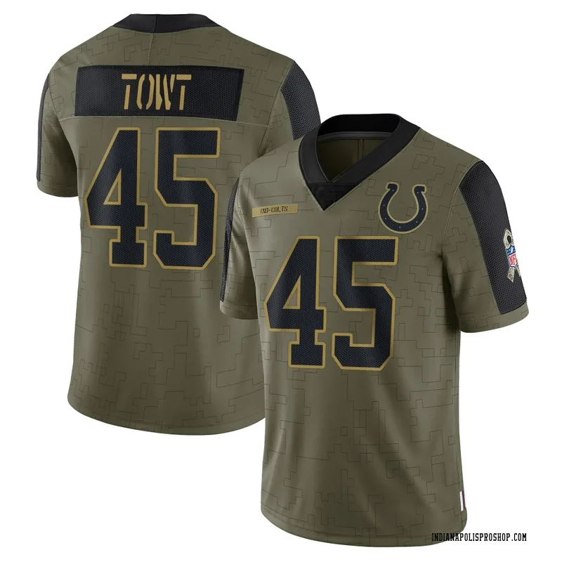 Olive Youth Carson Towt Indianapolis Colts Limited 2021 Salute To Service Jersey