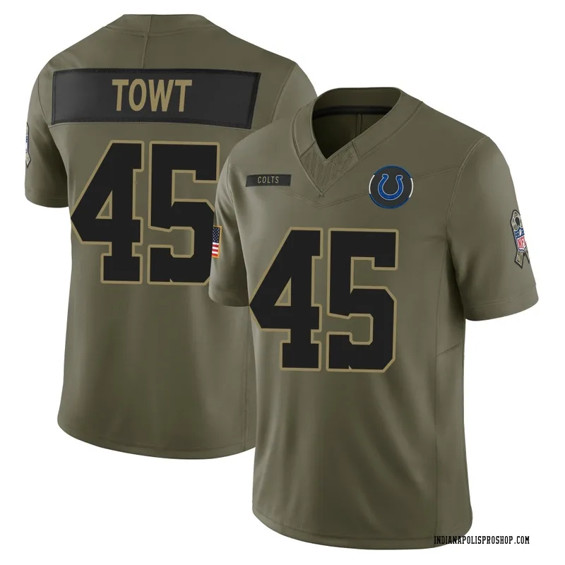 Olive Youth Carson Towt Indianapolis Colts Limited Sr. 2025 Salute to Service Jersey