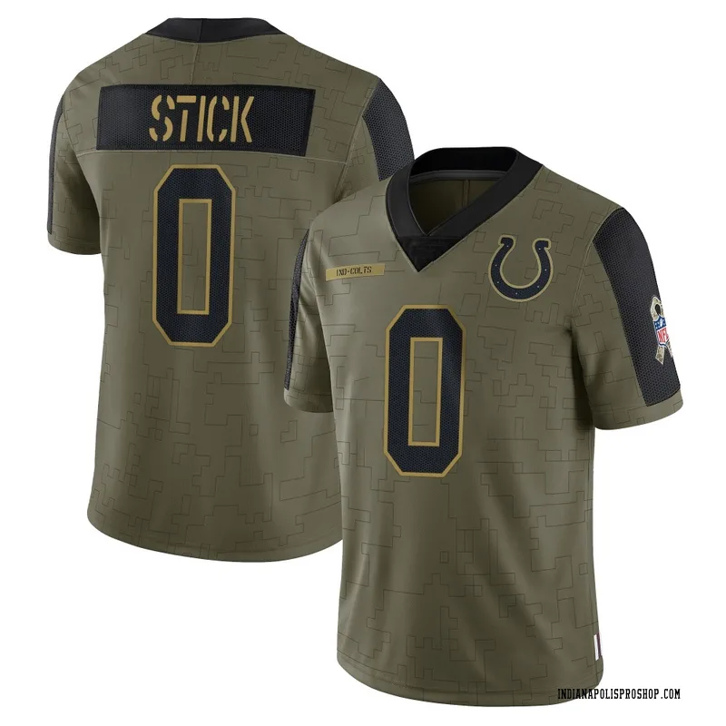 Olive Youth Easton Stick Indianapolis Colts Limited 2021 Salute To Service Jersey