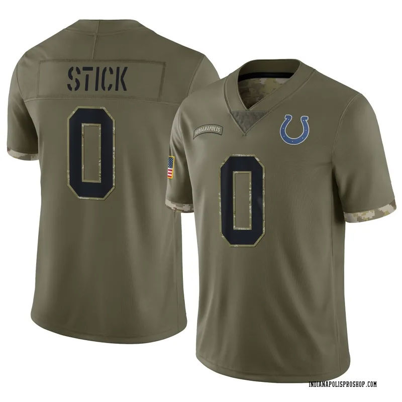 Olive Youth Easton Stick Indianapolis Colts Limited 2022 Salute To Service Jersey