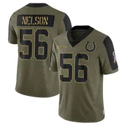 Olive Youth Quenton Nelson Indianapolis Colts Limited 2021 Salute To Service Jersey