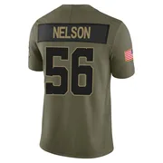 Olive Youth Quenton Nelson Indianapolis Colts Limited Sr. 2025 Salute to Service Jersey