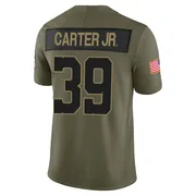Olive Youth Rob Carter Jr. Indianapolis Colts Limited Sr. 2025 Salute to Service Jersey